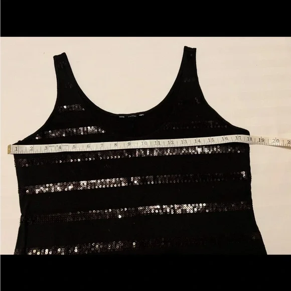 Moda International Black Sequin Tank Top - Picture 2 of 3